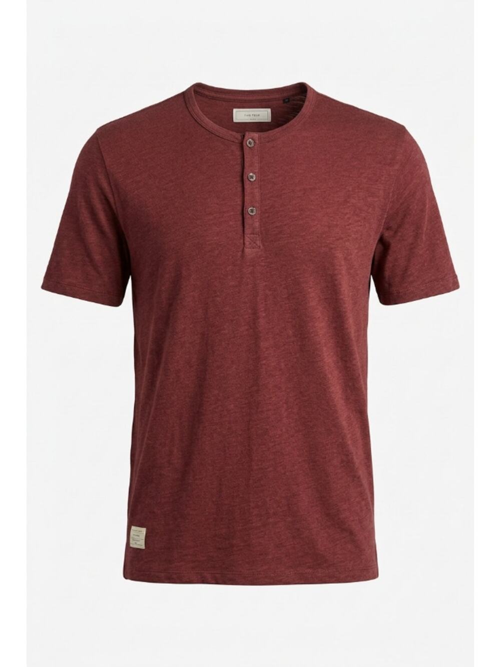 Five Four Henley Shirt 2XL Maroon Short Sleeve Casual Tee